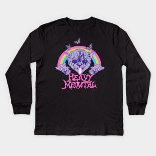 Heavy Meowtal Kids Long Sleeve T-Shirt